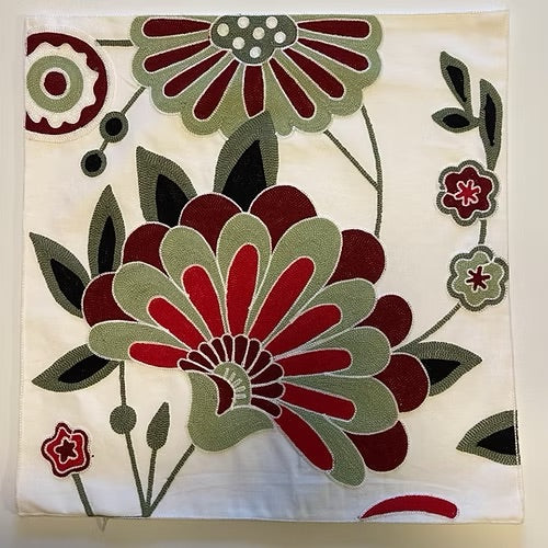 Embroidered Pillow Case 18"x18"