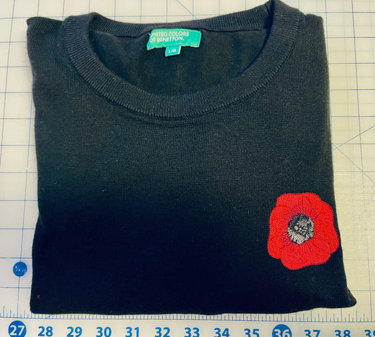 Poppy on Black Sweatshirt