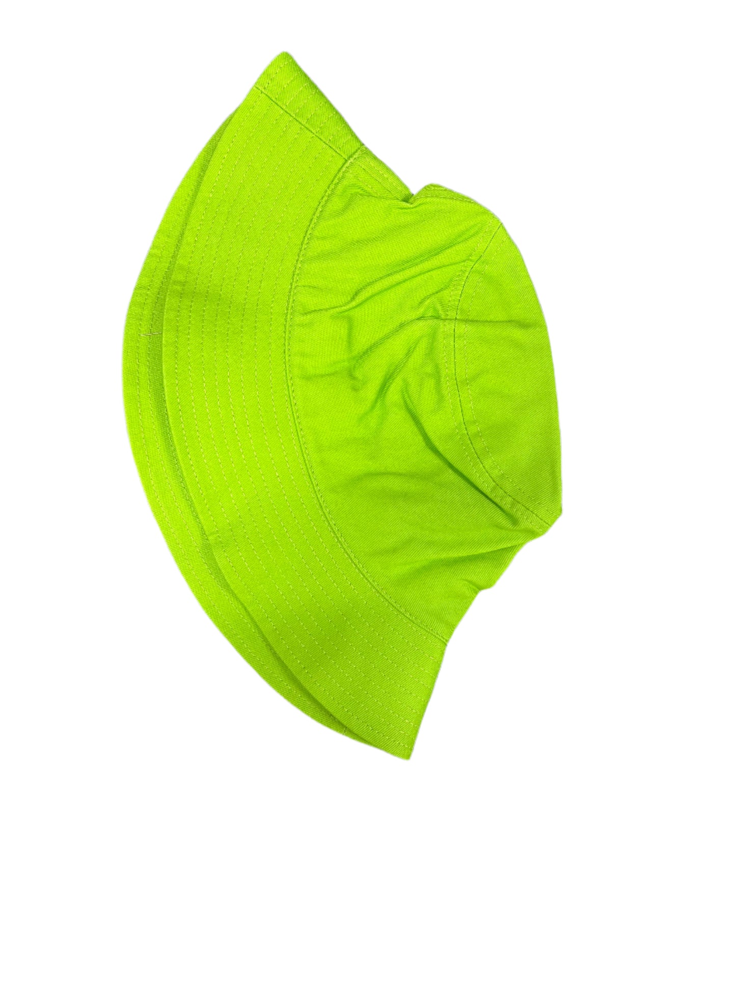 green bucket hat flat lay