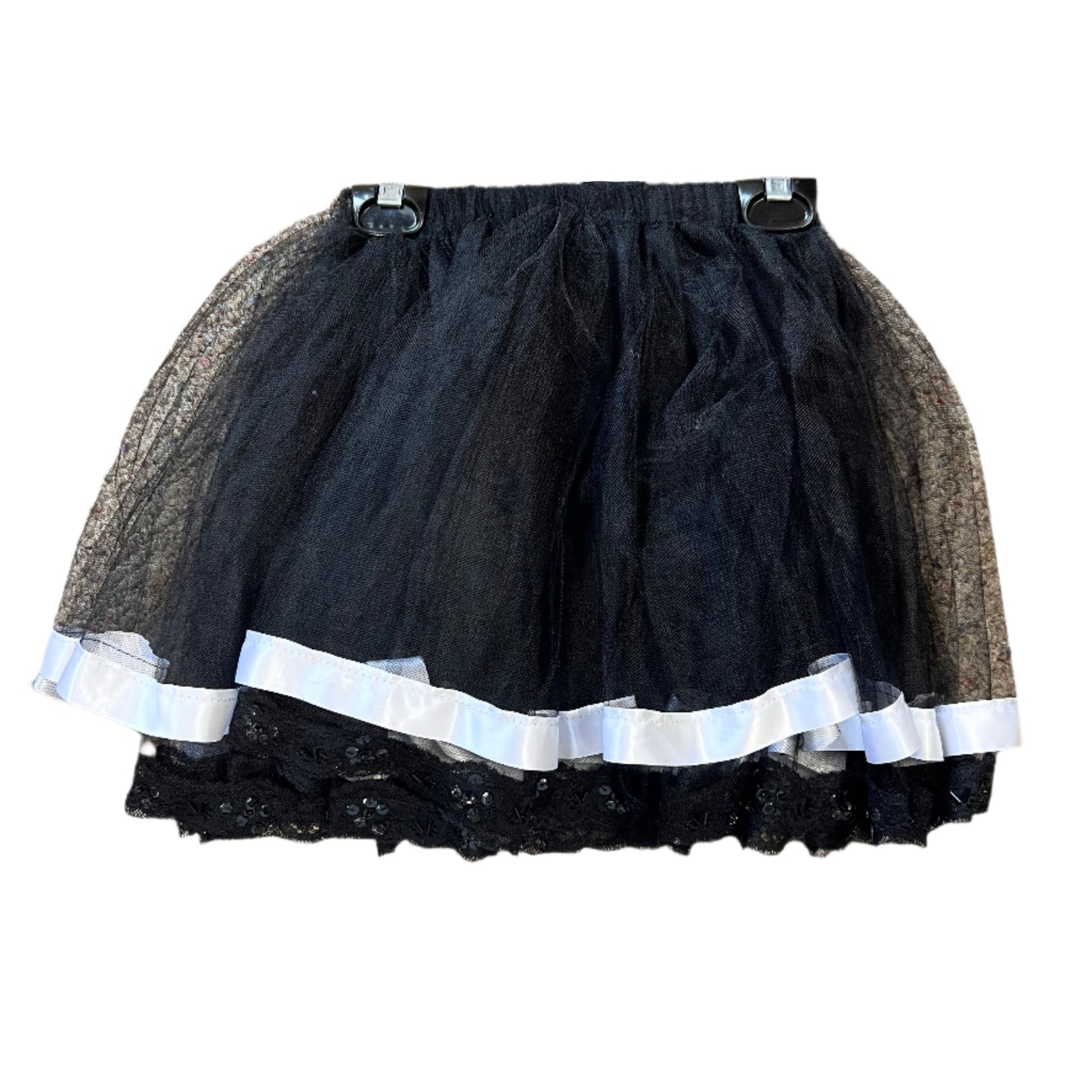 long black tutu with white trim