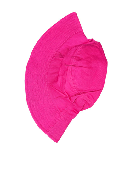 pink bucket hat flat lay