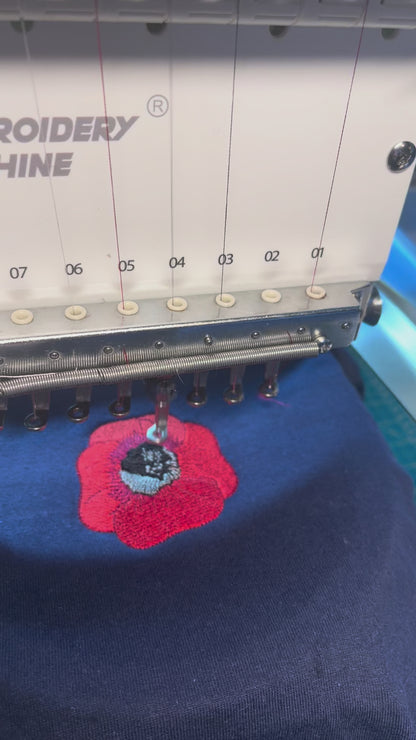 Poppy on Black Sweatshirt