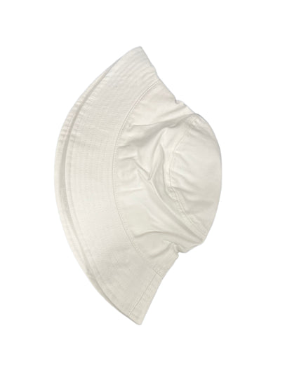 white bucket hat flat lay